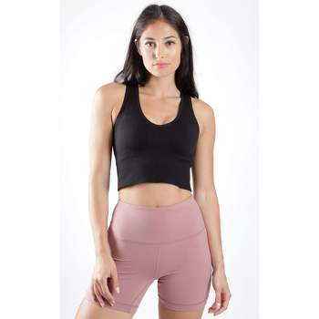 90 Degree By Reflex - Women's Seamless V-Neck Crop Ribbed Tank Top