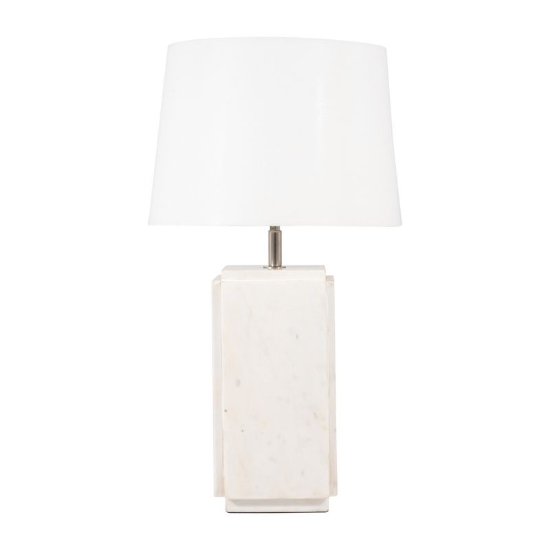 SAGEBROOK HOME 27&#34; Fluted Marble Table Lamp White/Off-White, 1 of 10