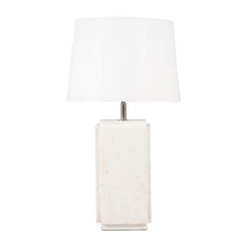 SAGEBROOK HOME 27" Fluted Marble Table Lamp White/Off-White