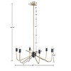 SEVOBAL Ceiling Light Transitional Chandeliers Ceiling Mount Light Fixture Candelabra Style Hanging Lamp Living Room, Gold, 28.74"*28.74"*11.22" - 3 of 4