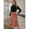 INSPIRE CHIC Women's Elastic High Waist A-Line Ribbed Knit Sweater Skirt - 2 of 4