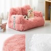 Bencmate Pet Bed, Washable Puppy Sleeping Bed Cat Couch Pet Sofa Bed, Soft Calming Cat Sofa Beds for Indoor Cats Anti Slip Bottom,Pink(30"*18"*13") - 3 of 4