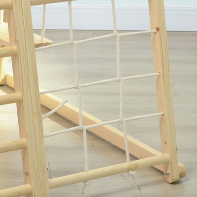 Natural Wood Indoor Jungle Gym with Swing and Slide