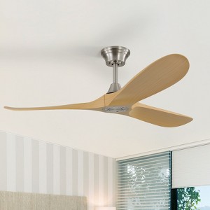 60 Inch Smart Ceiling Fan No Light and Remote/APP/Voice Control Work with Alexa 3 ABS Blades Fan with 3 Downrod 6 Speed Outdoor Indoor Ceiling Fan - 1 of 4