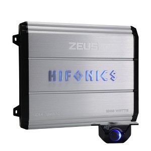 Hifonics Zeus ZXX 1800 Watt Max Class D Monoblock Car Audio Amplifier Amp with Bass Knob and Remote, Variable Crossovers, ZXX-1800.1D, Silver - 1 of 4