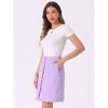 Allegra K Women's Elastic Back Short Button Down Denim Skirts with Pockets - 3 of 4