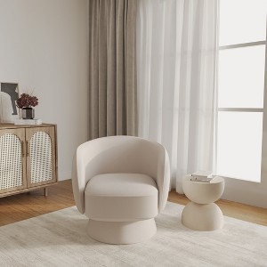 LeisureMod Raze Modern Swivel Barrel Accent Chair – Upholstered Chair with Pine Wood Base for Living Rooms, Bedrooms, or Offices - 1 of 4