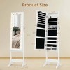 Costway LED Mirror Jewelry Cabinet with 20 LED Lights Full-Length Mirror Adjustable Angles White/Brown/Black - 3 of 4