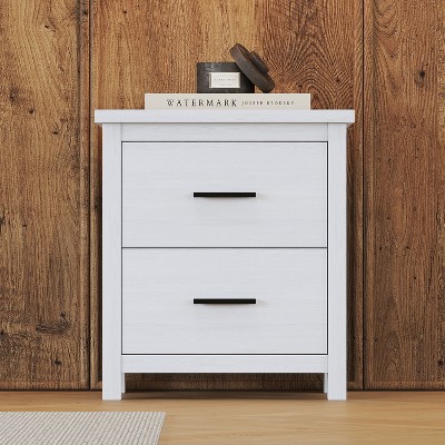 NicBex 2 Drawer Nightstand,Wood Bedside Table with Metal Handles for Bedroom,Living Room