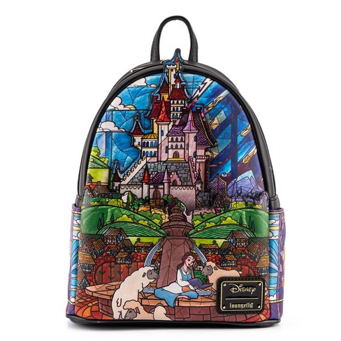 Black and gold Quilted Loungefly Disney Logo Castle Mini popular Backpack