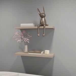 FONTOI 2PCS Storage Shelf Wall Mounted, Floating Shelf for Living Room Bathroom, Home Decor, Taupe, 31.5"*1.5"*9.8" - 1 of 4
