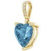 Pompeii3 9mm Blue Topaz Women's Heart Pendant in 14k Gold Necklace 6mm Tall - 2 of 4