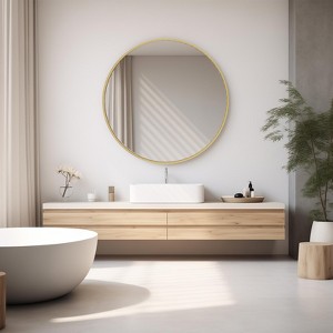 PAGED Vanity Mirror Round Makeup Mirror with Aluminum Alloy Frame, Bathroom Mirrors for Over Sink - 1 of 4