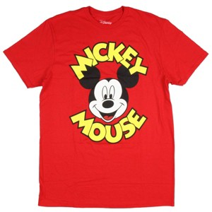 Disney Men's Mickey Mouse Bold Face T-Shirt (Small) Red - 1 of 3