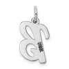 Black Bow Jewelry 14k White Gold, Madison Collection, Medium Script Initial Pendant A-W - 3 of 4