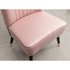 Velvet Contemporary Accent Chair with Thick Foam Cushion and Rubberwood Legs - 3 of 4