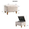 CAVINAS Square Ottoman with Storage Space, Retro Riveted Velvet Upholstered Storage Ottoman Bench, Hidden Support Hinges - 4 of 4
