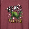 Women's - Disney - Rex Fear Me Please Lightweight French Terry Wide Neck Long Sleeve Shirt - 2 of 4