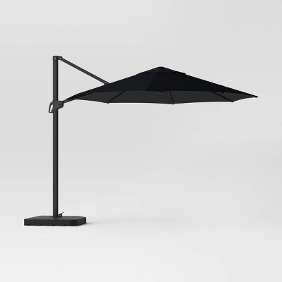 11' Offset Patio Umbrella DuraSeason Fabric™ - Black Pole - Threshold™
