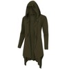 WhizMax Men's Mid-Length Hooded Cardigan Solid Color Coat - 2 of 4