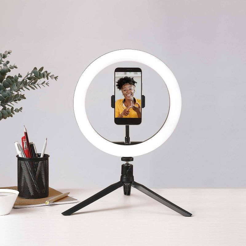 Globe Electric 10 LED Integrated Ring Light with Tripod Stand and Phone Holder, 2 of 11