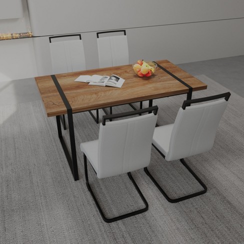 Nicbex Dining Room Table Set For 4 Morden Dining Table Set With Oak Mdf ...