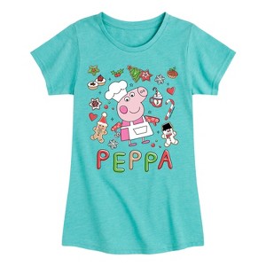 Girls' - Peppa Pig - Christmas Cookies Fitted Short Sleeve Graphic T-Shirt - 1 of 4