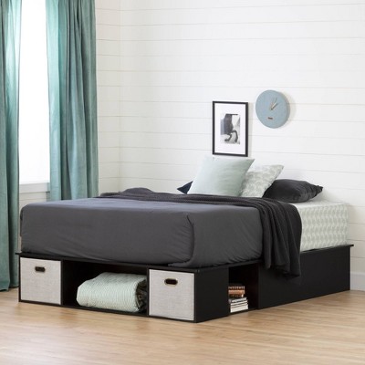 Black Queen Upholstered Storage Bed with Drawers