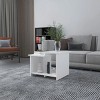 Syemin End Tables Modern Simple Glass Coffee Table, Small Side Table, End Tables Living Room, Sofa Side Table, White, 23.6"*17.7"*16.6" - 2 of 4