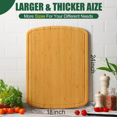 Bamboo Cutting Board for Kitchen BBQ Over The Sink, Ideal Charcuterie & Chopping for Meat, Vegetables and Fruits, Ideal Kitchen Gifts