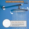 CASA INC 9.5 inches Round Wall Mount Dual Shower Heads with Handheld Spray (Valve Included) in Brushed Nickel - 4 of 4