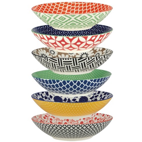 Gibson Home 30oz 4pk Stoneware Color Speckle Pasta Bowl Set