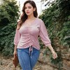 Anna-Kaci Women's Blouse with V-Neck and Drawstring Detail - 4 of 4
