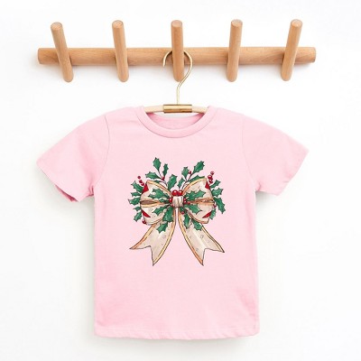 The Juniper Shop Holly Leaves Coquette Toddler Short Sleeve Tee
