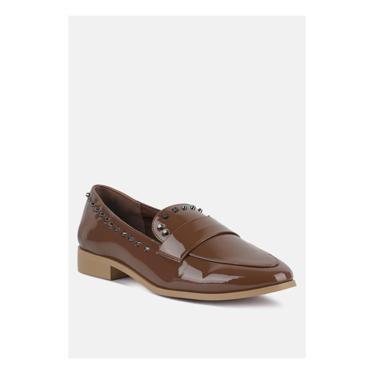 Женские туфли Rag & Co Womens Emilia Patent Stud Penny Loafers 10 — фото 3