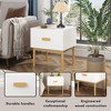 Modern White Nightstand with Drawer and Wood Legs, Minimalist Bedside Table with Handle for Bedroom, Living Room, Apartment - 4 of 4