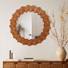 LuxenHome Pine Wood Frame 35-Inch Round Wall Mirror Brown - 3 of 4