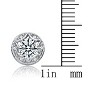 Guili Circle Glow Classic Rhodium Plated Sterling Silver Round Stud Earrings with clear Cubic Zirconia stones for everyday timeless sparkle - 4 of 4