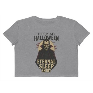 Rerun Island Women Halloween Eternal Sleep Shirt Dracula Short Sleeve Graphic Cotton Cropped Loose T-shirt - 1 of 4