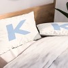 Deny Designs King April Lane Art Block Blue Monogram K Microfiber Printed Pillow Sham - 2 of 3