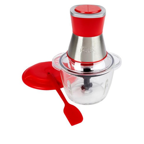 Kitchen HQ Mini Chopper with 34 oz. Glass Bowl Refurbished Red