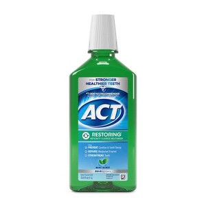 ACT Mint Burst Restoring Fluoride Rinse - 33.8 fl oz - 1 of 4