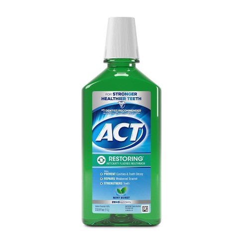 ACT Mint Burst Restoring Fluoride Rinse - 33.8 fl oz - image 1 of 4