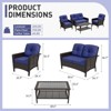 EAGLE PEAK 4 Piece Patio Rattan Furniture Conversation Set, Wicker Outdoor Couch and Chairs Set with Coffee Table - 2 of 4