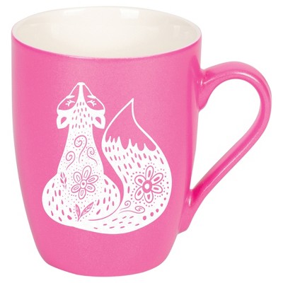 Elanze Designs 10 Ounce Metallic Finish New Bone China Tea Coffee Cup Mug� Princess Pink Sly Forest Fox