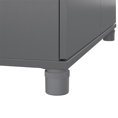 Graphite Gray Freestanding Office Storage Cabinet with Adjustable Shelving