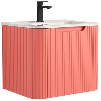 Caskvalley Modern Bathroom Vanity with Straight Fluted Design - Sink Included