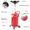Portable Oil Drain Container, Pneumatic Drain, Fluid Fuel Transfer Drain, Adjustable Height with Braked Wheels, Red - 2 of 4