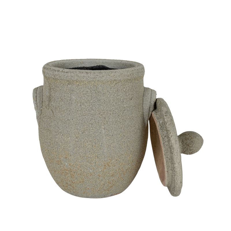 Distressed Gray Terracotta Canister with Lid by Foreside Home & Garden, 4 of 9