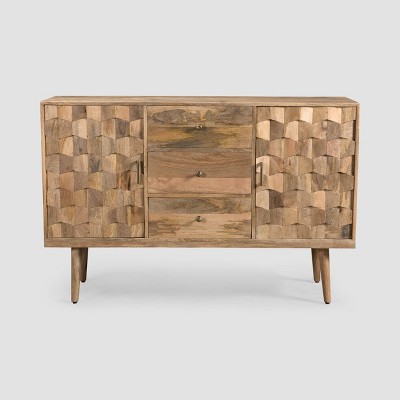 Latimer Mid-Century Modern 3 Drawer Sideboard Natural - Christopher Knight Home